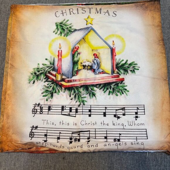 Nativity Scene Pillow Cover Set of 4 Manger Scene - Picture 5 of 9